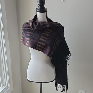 Men's  Merino Wool Fringe Scarf All Over Pattern